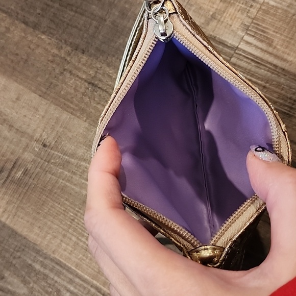 Small gold silver Coach wristlet - Picture 5 of 5